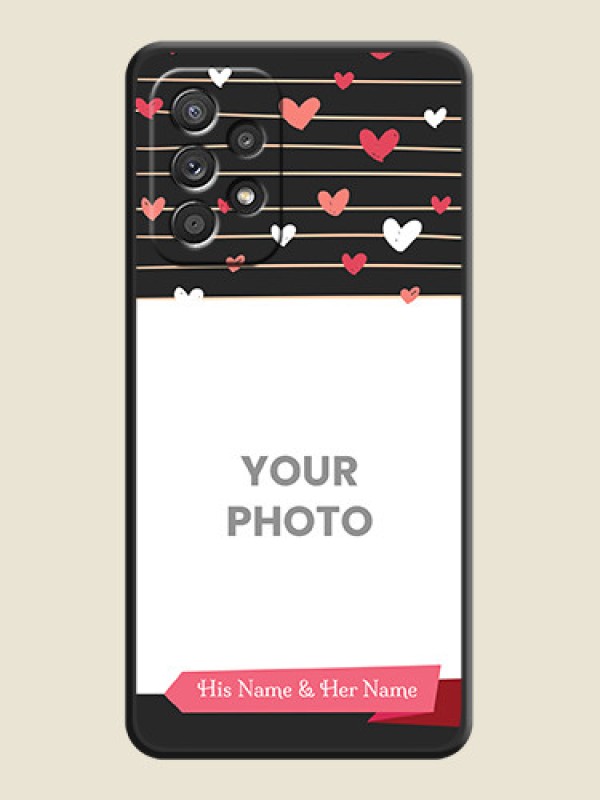 Custom Love Pattern with Name on Pink Ribbon  on Photo on Space Black Soft Matte Back Cover - Galaxy A52 4G - alternate view