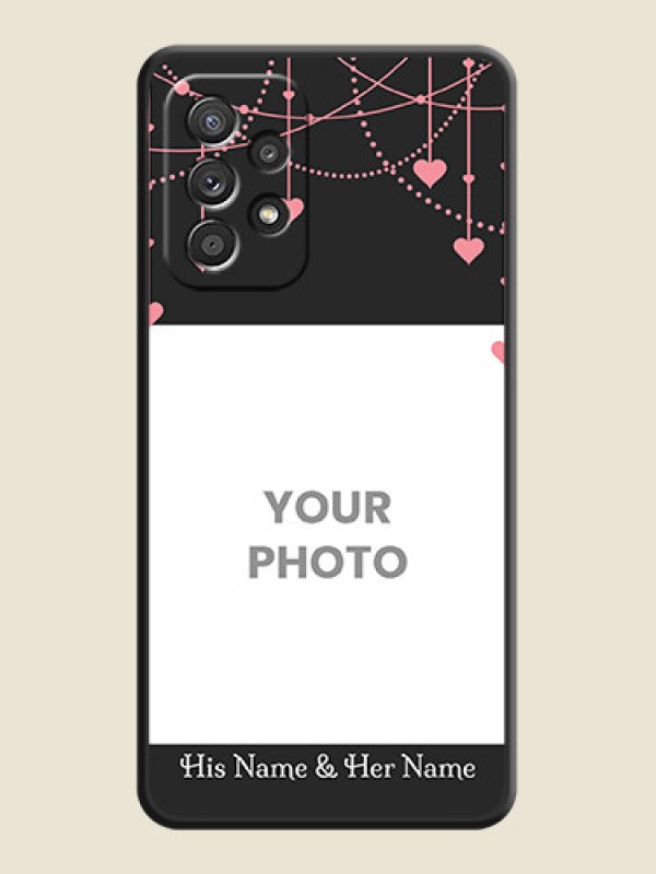 Custom Pink Love Hangings with Text on Space Black Custom Soft Matte Back Cover - Galaxy A52 4G - alternate view