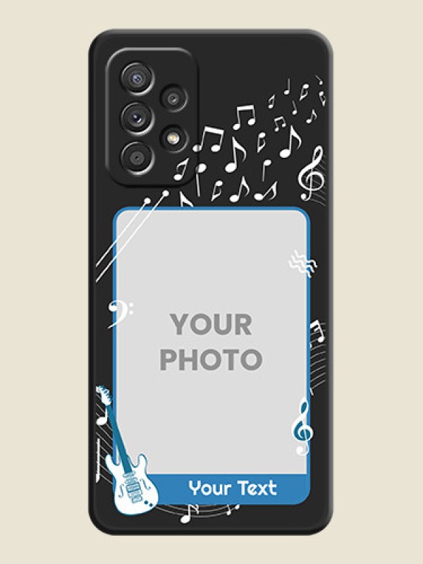 Custom Musical Theme Design with Text on Photo on Space Black Soft Matte Mobile Case - Galaxy A52 4G - alternate view
