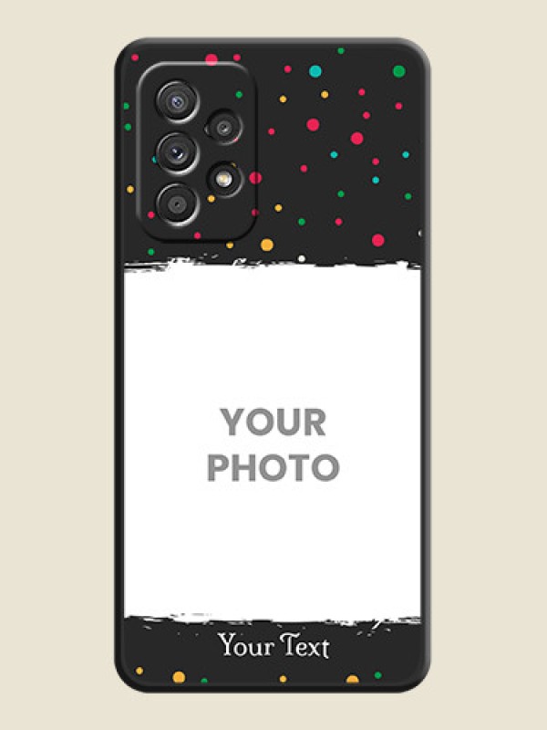 Custom Multicolor Dotted Pattern with Text on Space Black Custom Soft Matte Phone Back Cover - Galaxy A52 4G - alternate view