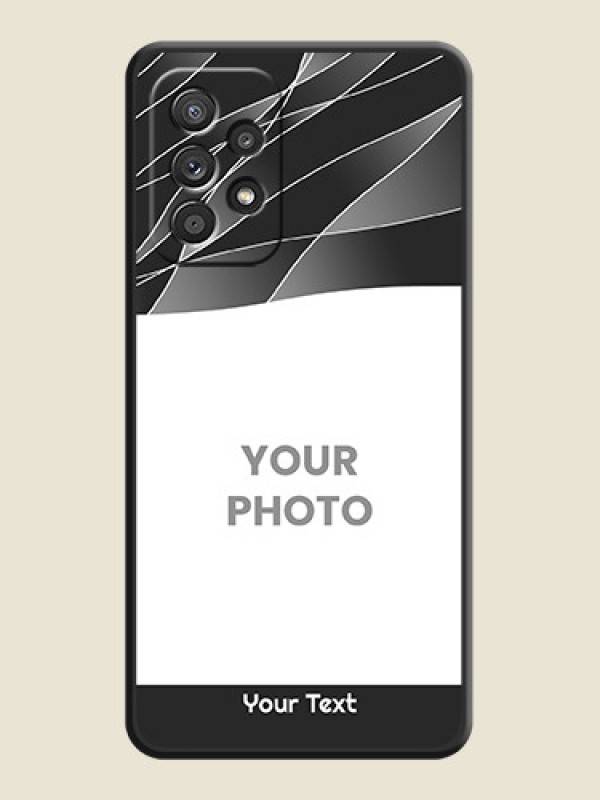 Custom Mixed Wave Lines on Photo on Space Black Soft Matte Mobile Cover - Galaxy A52 4G - alternate view