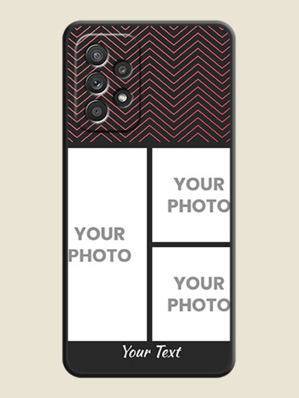 Custom Wave Pattern with 3 Image Holder on Space Black Custom Soft Matte Back Cover - Galaxy A52 4G - alternate view