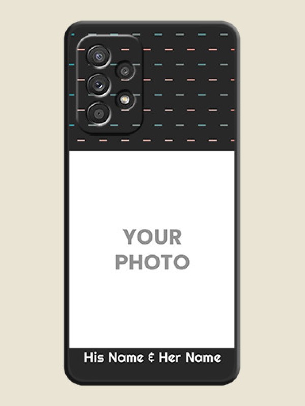 Custom Line Pattern Design with Text on Space Black Custom Soft Matte Phone Back Cover - Galaxy A52 4G - alternate view