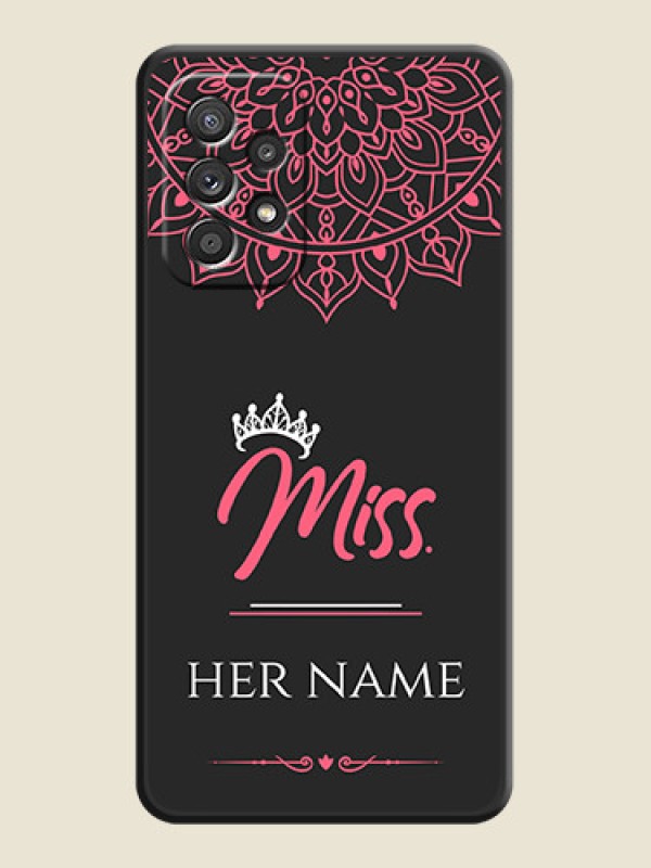 Custom Mrs Name with Floral Design on Space Black Personalized Soft Matte Phone Covers - Galaxy A52 4G - alternate view