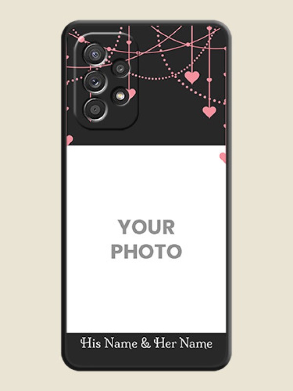 Custom Pink Love Hangings with Text on Space Black Custom Soft Matte Back Cover - Galaxy A52s 5G - alternate view