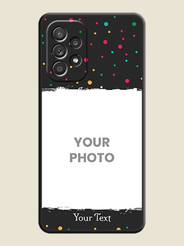 Custom Multicolor Dotted Pattern with Text on Space Black Custom Soft Matte Phone Back Cover - Galaxy A52s 5G - alternate view