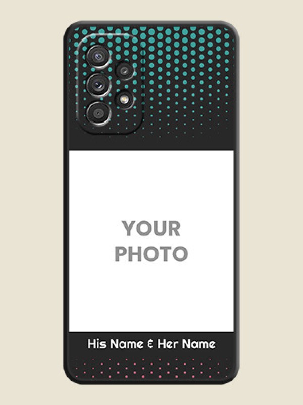 Custom Faded Dots with Grunge Photo Frame and Text on Space Black Custom Soft Matte Phone Cases - Galaxy A52s 5G - alternate view