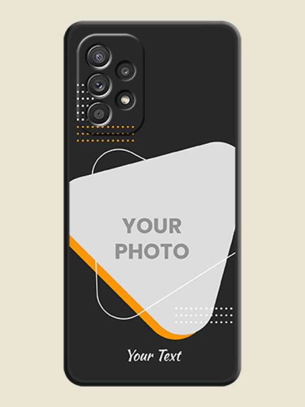 Custom Yellow Triangle on Photo on Space Black Soft Matte Phone Cover - Galaxy A52s 5G - alternate view