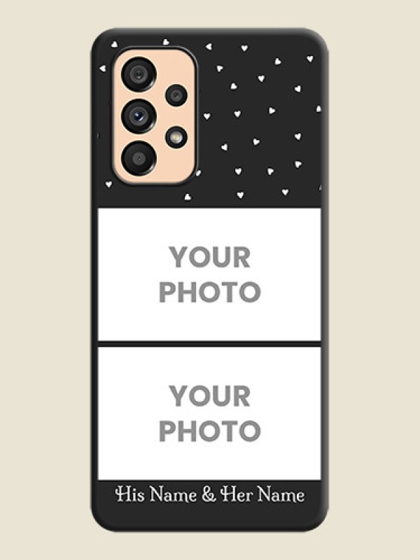 Custom Miniature Love Symbols with Name on Space Black Custom Soft Matte Back Cover - Galaxy A53 5G - alternate view