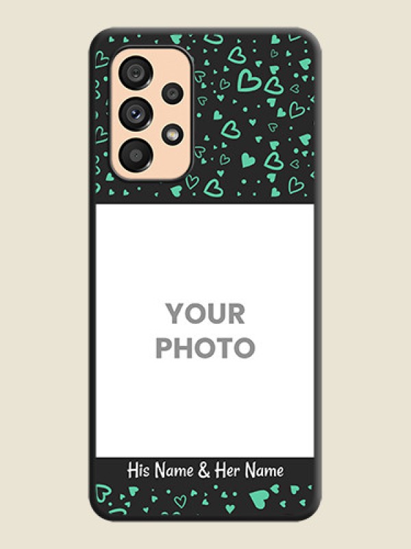 Custom Sea Green Indefinite Love Pattern on Photo on Space Black Soft Matte Mobile Cover - Galaxy A53 5G - alternate view