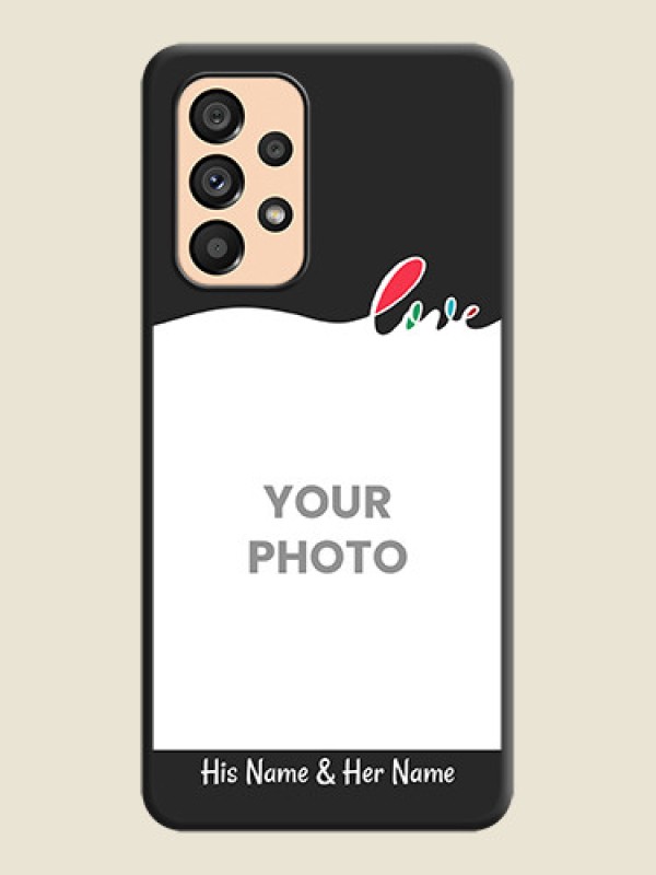Custom Fall in Love Pattern with Picture on Photo on Space Black Soft Matte Mobile Case - Galaxy A53 5G - alternate view