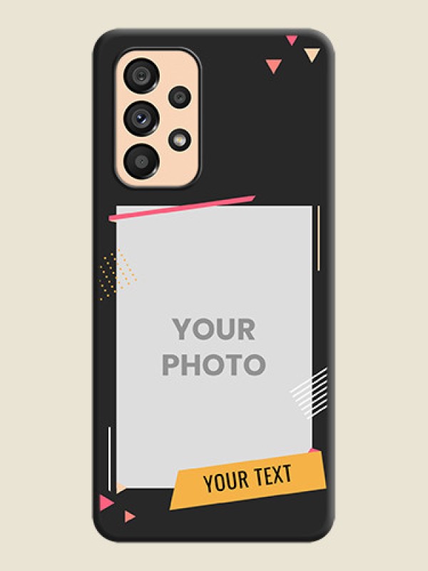 Custom Photo Frame with Triangle Small Dots on Photo on Space Black Soft Matte Back Cover - Galaxy A53 5G - alternate view