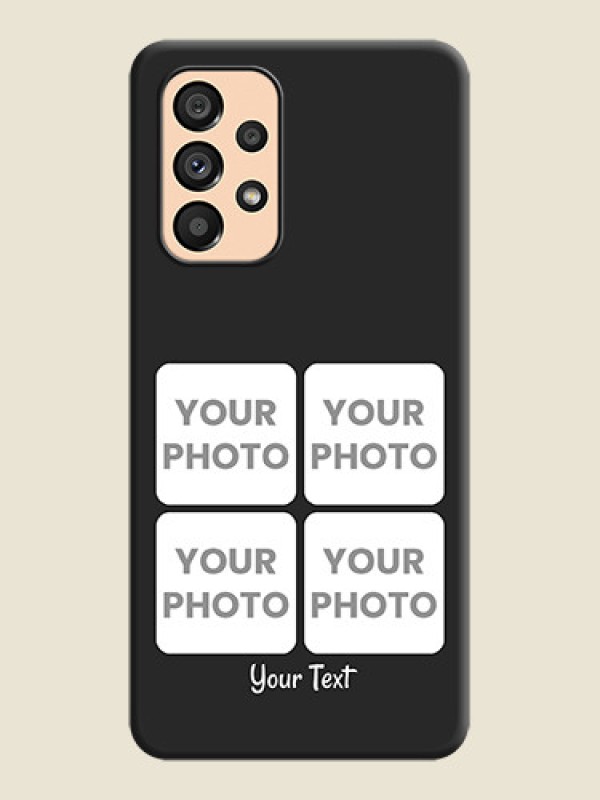 Custom Floral Art with 6 Image Holder on Photo on Space Black Soft Matte Mobile Case - Galaxy A53 5G - alternate view