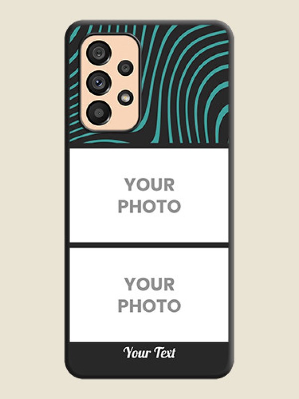 Custom Wave Pattern with 2 Image Holder on Space Black Personalized Soft Matte Phone Covers - Galaxy A53 5G - alternate view
