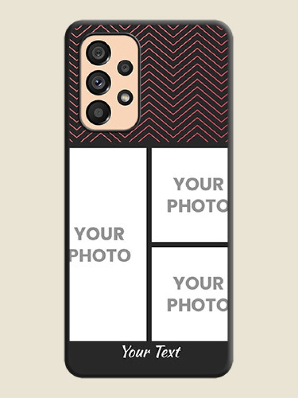 Custom Wave Pattern with 3 Image Holder on Space Black Custom Soft Matte Back Cover - Galaxy A53 5G - alternate view