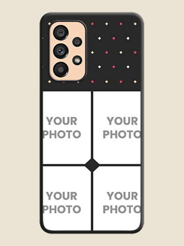 Custom Multicolor Dotted Pattern with 4 Image Holder on Space Black Custom Soft Matte Phone Cases - Galaxy A53 5G - alternate view