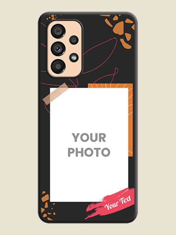 Custom Orange Photo Frame on Space Black Custom Soft Matte Phone Back Cover - Galaxy A53 5G - alternate view