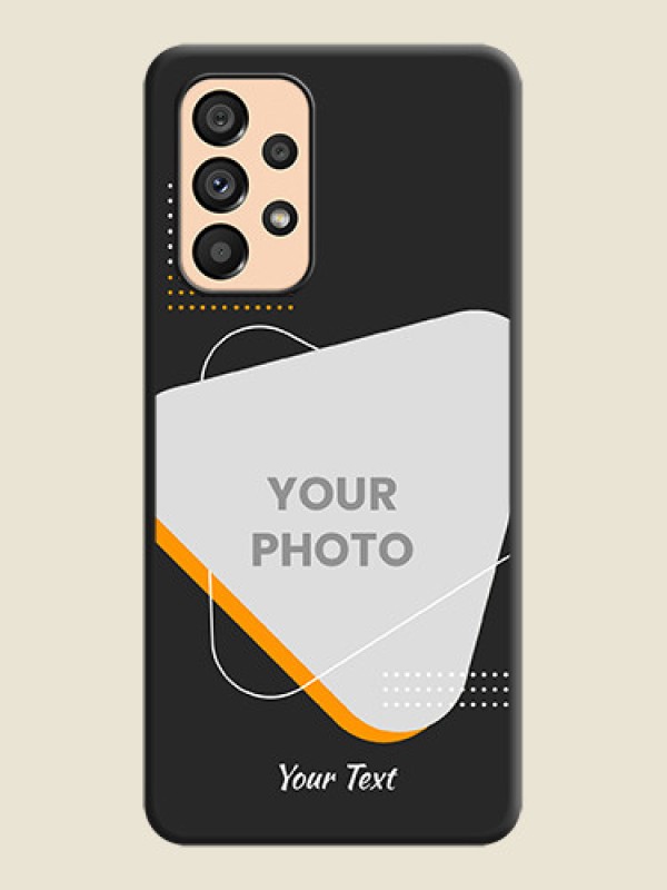 Custom Yellow Triangle on Photo on Space Black Soft Matte Phone Cover - Galaxy A53 5G - alternate view