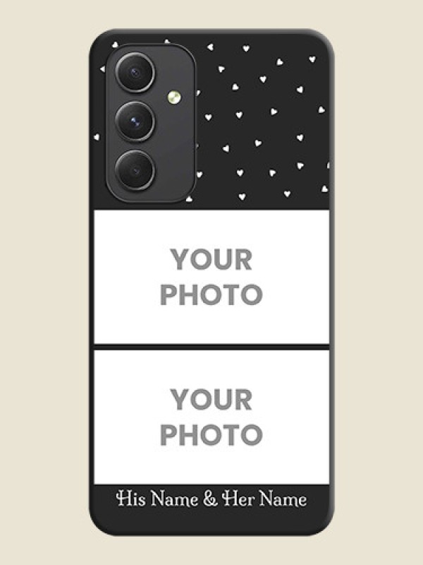 Custom Miniature Love Symbols with Name on Space Black Custom Soft Matte Back Cover - Galaxy A54 5G - alternate view