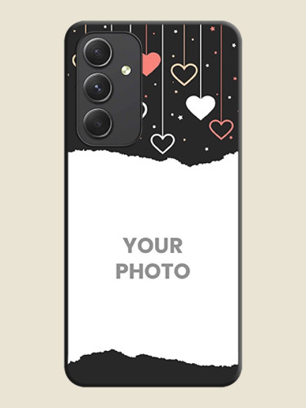 Custom Love Hangings with Splash Wave Picture on Space Black Custom Soft Matte Phone Back Cover - Galaxy A54 5G - alternate view
