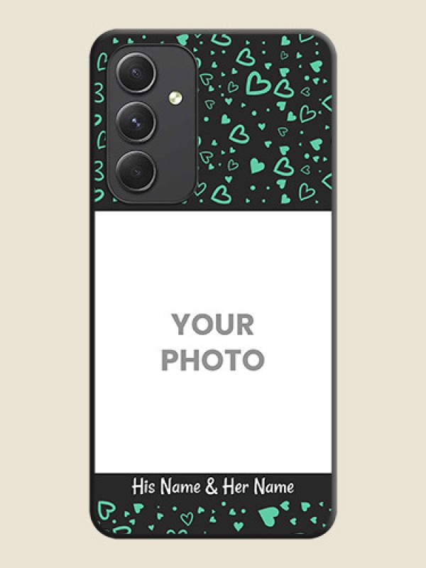 Custom Sea Green Indefinite Love Pattern on Photo on Space Black Soft Matte Mobile Cover - Galaxy A54 5G - alternate view