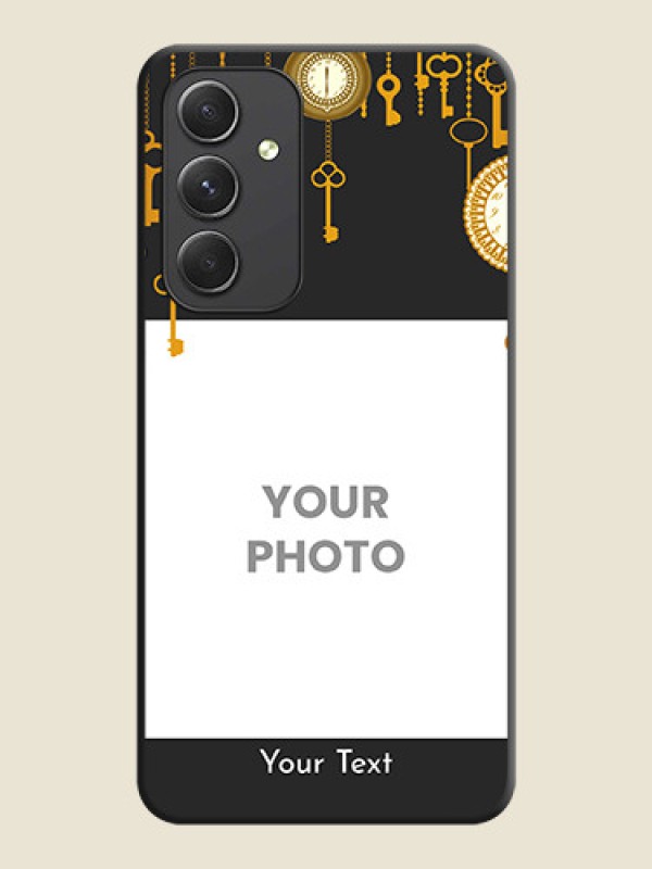 Custom Decorative Design with Text on Space Black Custom Soft Matte Back Cover - Galaxy A54 5G - alternate view