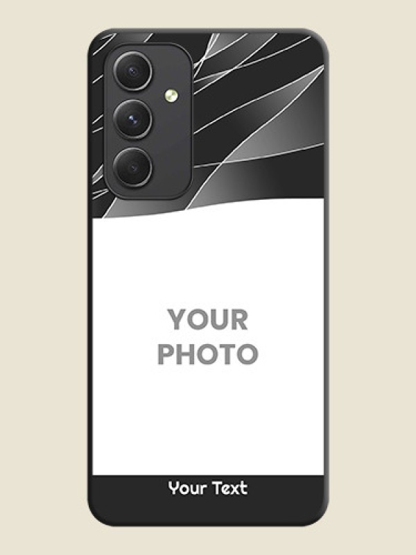 Custom Mixed Wave Lines on Photo on Space Black Soft Matte Mobile Cover - Galaxy A54 5G - alternate view