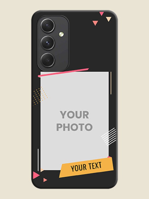 Custom Photo Frame with Triangle Small Dots on Photo on Space Black Soft Matte Back Cover - Galaxy A54 5G - alternate view