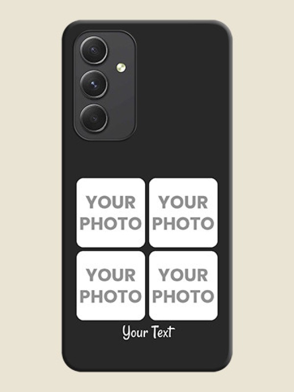 Custom Floral Art with 6 Image Holder on Photo on Space Black Soft Matte Mobile Case - Galaxy A54 5G - alternate view