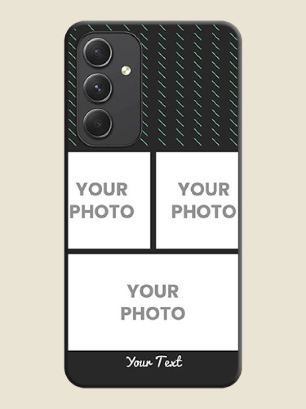 Custom Cross Dotted Pattern with 2 Image Holder  on Personalised Space Black Soft Matte Cases - Galaxy A54 5G - alternate view