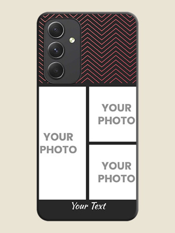 Custom Wave Pattern with 3 Image Holder on Space Black Custom Soft Matte Back Cover - Galaxy A54 5G - alternate view