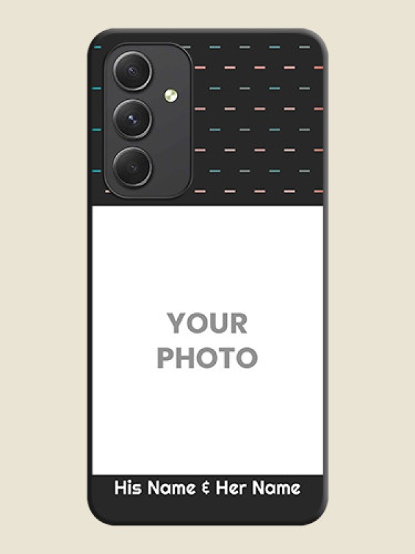 Custom Line Pattern Design with Text on Space Black Custom Soft Matte Phone Back Cover - Galaxy A54 5G - alternate view