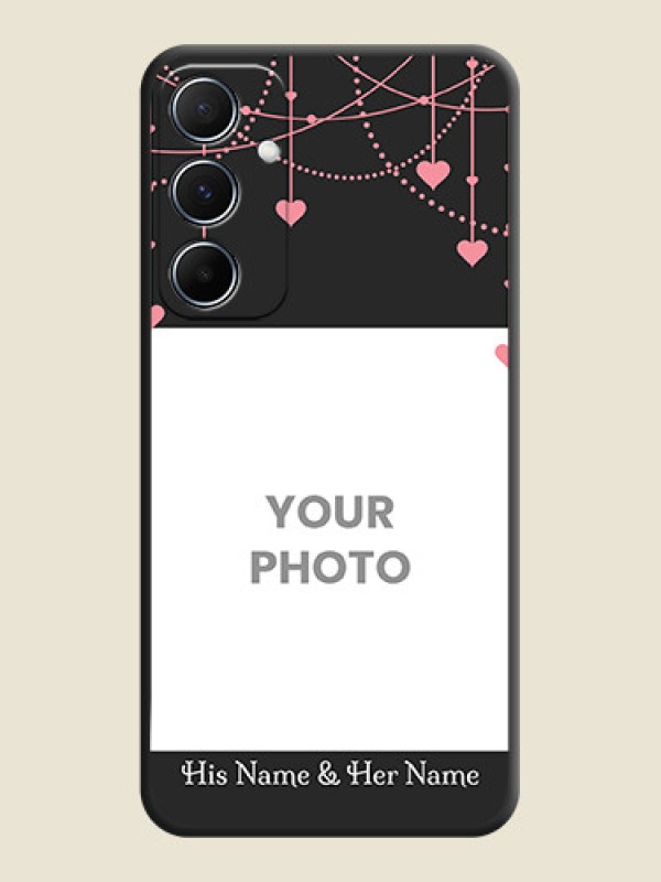 Custom Pink Love Hangings with Text on Space Black Custom Soft Matte Back Cover - Galaxy A55 5G - alternate view