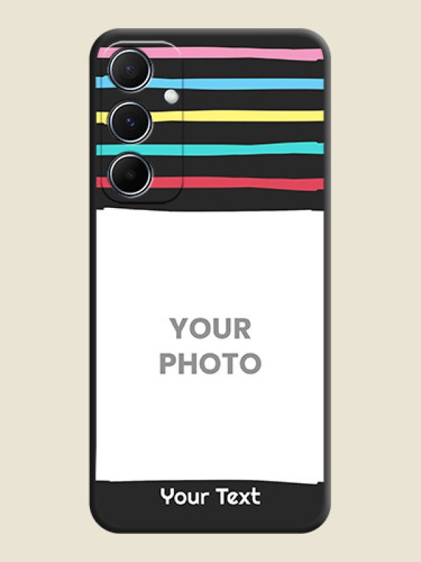Custom Multicolor Lines with Image on Space Black Personalized Soft Matte Phone Covers - Galaxy A55 5G - alternate view