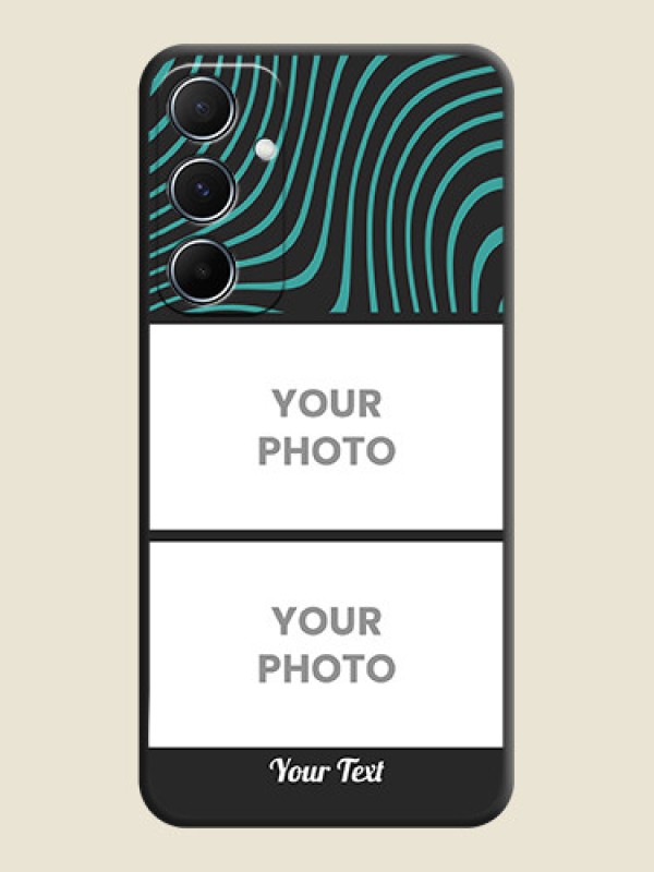 Custom Wave Pattern with 2 Image Holder on Space Black Personalized Soft Matte Phone Covers - Galaxy A55 5G - alternate view