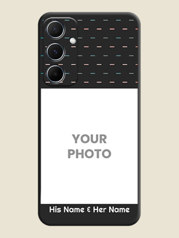 Custom Line Pattern Design with Text on Space Black Custom Soft Matte Phone Back Cover - Galaxy A55 5G - alternate view