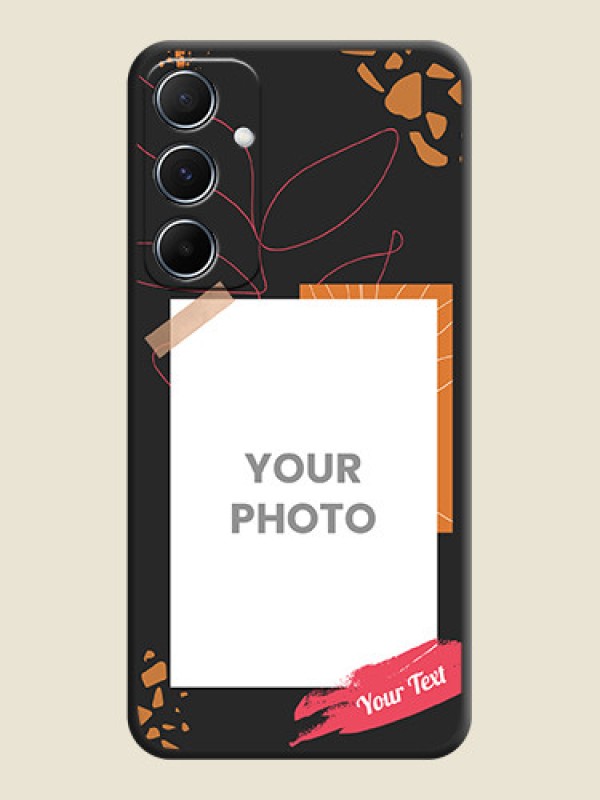 Custom Orange Photo Frame on Space Black Custom Soft Matte Phone Back Cover - Galaxy A55 5G - alternate view
