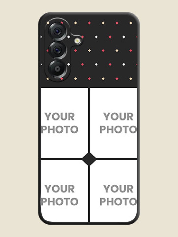 Custom Multicolor Dotted Pattern with 4 Image Holder On Space Black Custom Soft Matte Mobile Back Cover - Samsung Galaxy A56 5G - alternate view