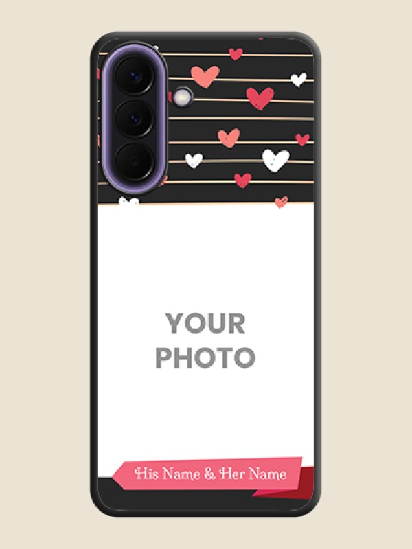Custom Love Pattern with Name on Pink Ribbon on Photo On Space Black Custom Soft Matte Mobile Back Cover - Samsung Galaxy A57 5G - alternate view