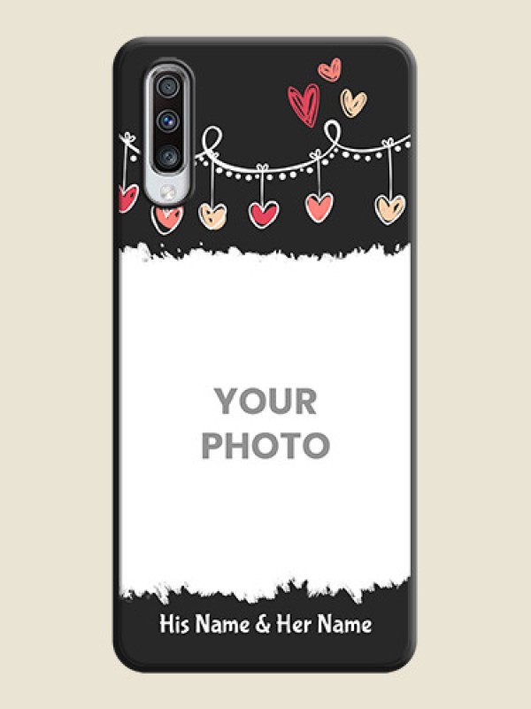 Custom Pink Love Hangings with Name on Space Black Custom Soft Matte Phone Cases - Galaxy A70 - alternate view