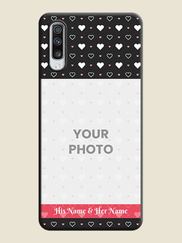 Custom White Color Love Symbols with Text Design - Photo on Space Black Soft Matte Phone Cover - Galaxy A70 - alternate view
