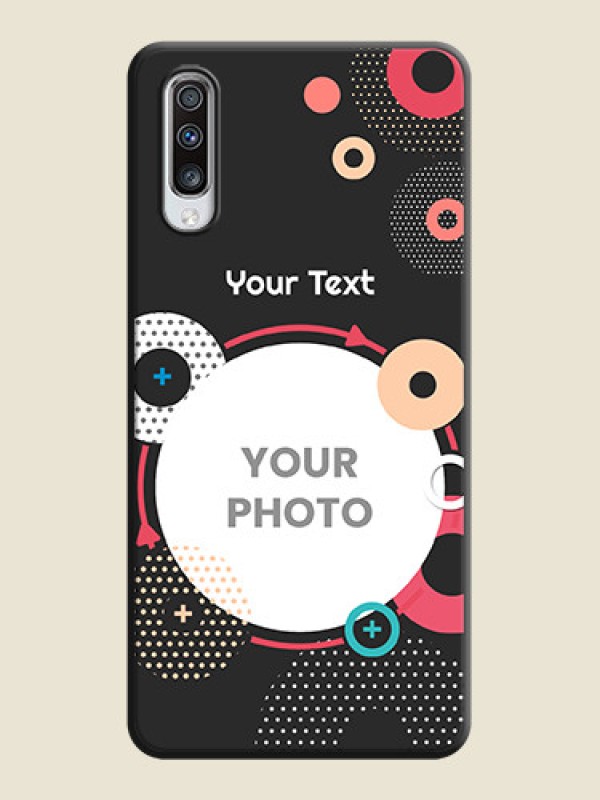 Custom Multicoloured Round Image on Personalised Space Black Soft Matte Cases - Galaxy A70 - alternate view