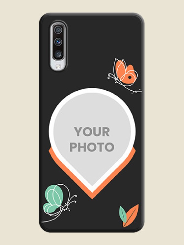 Custom Upload Pic With Simple Butterly Design On Space Black Personalized Soft Matte Phone Covers -Samsung Galaxy A70 - alternate view