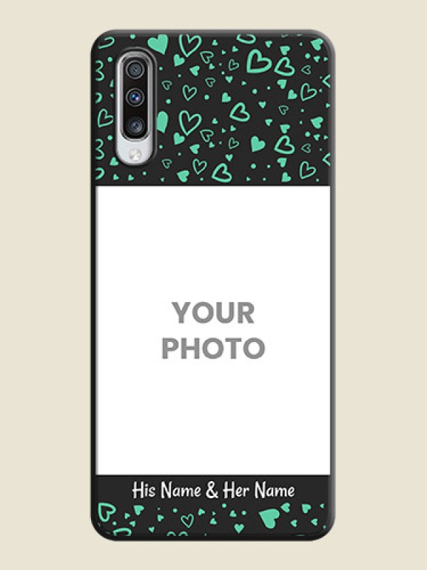 Custom Sea Green Indefinite Love Pattern - Photo on Space Black Soft Matte Mobile Cover - Galaxy A70S - alternate view