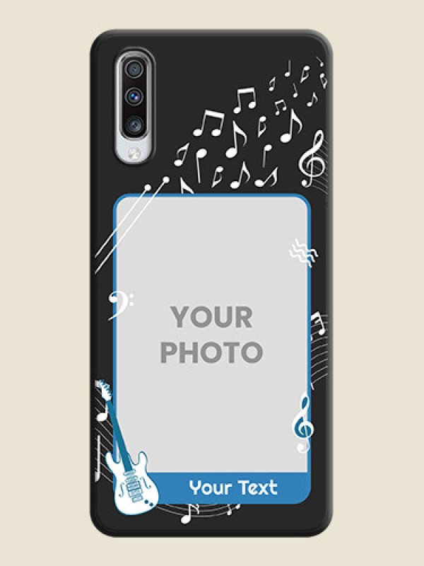 Custom Musical Theme Design with Text - Photo on Space Black Soft Matte Mobile Case - Galaxy A70S - alternate view