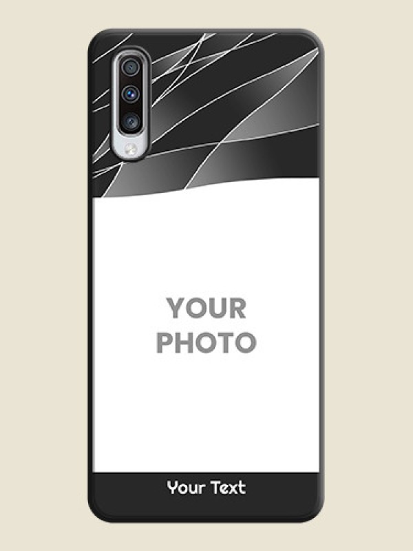 Custom Mixed Wave Lines - Photo on Space Black Soft Matte Mobile Cover - Galaxy A70S - alternate view