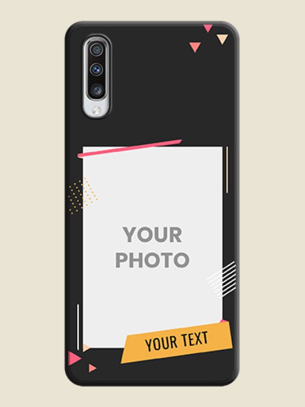 Custom Photo Frame with Triangle Small Dots - Photo on Space Black Soft Matte Back Cover - Galaxy A70S - alternate view