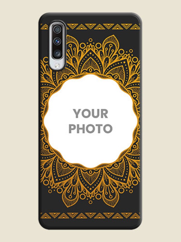 Custom Round Image with Floral Design - Photo on Space Black Soft Matte Mobile Cover - Galaxy A70S - alternate view