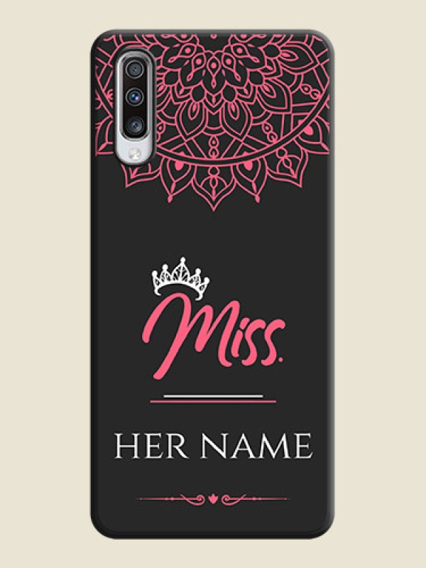 Custom Mrs Name with Floral Design on Space Black Personalized Soft Matte Phone Covers - Galaxy A70S - alternate view