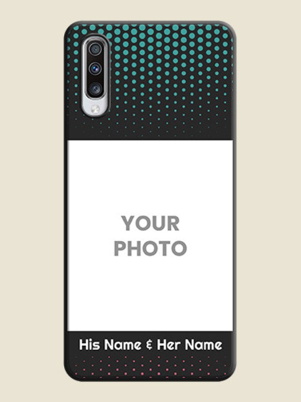 Custom Faded Dots with Grunge Photo Frame and Text on Space Black Custom Soft Matte Phone Cases - Galaxy A70S - alternate view